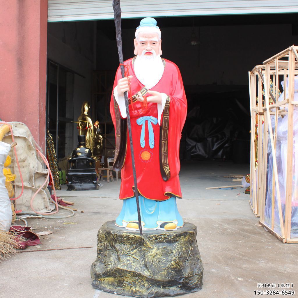 仿真月老雕塑 現(xiàn)代鑄銅擺件 彩繪神話雕塑