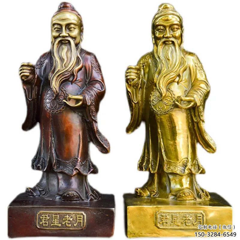 噴漆月老雕塑 中式村口古代雕塑 草地神話雕塑