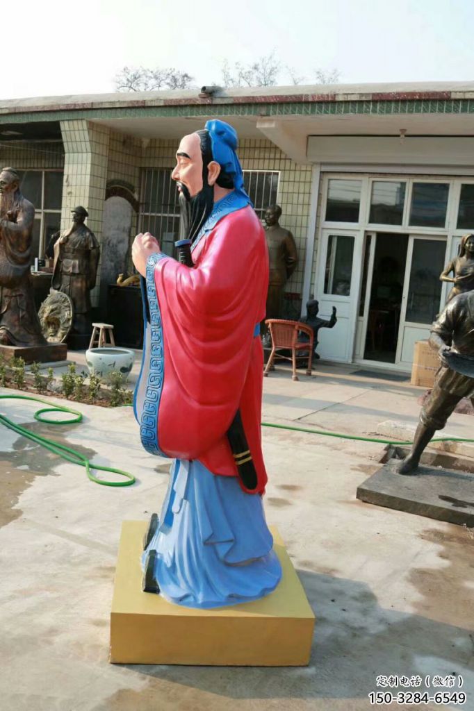 學校孔子雕塑 店門口園林雕塑 彩繪小品