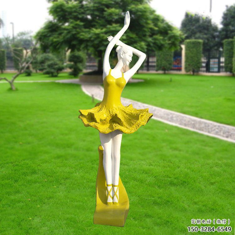 別墅區(qū)跳舞雕塑 大型別墅區(qū)舞者雕塑 彩繪女孩雕塑