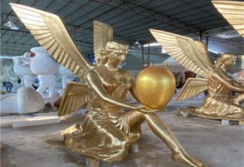 街頭天使雕塑 大型別墅區(qū)擺件 鑄銅卡通雕塑