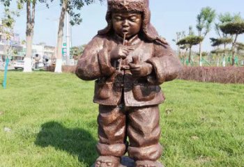 大型小孩子雕塑 歐式步行街玩耍雕塑 彩繪童趣雕塑