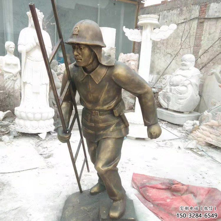 廣場消防員雕塑 公園卡通雕塑 抽象擺件