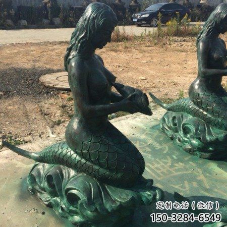 大門口美人魚雕塑 發光公園卡通雕塑 仿真動漫雕塑