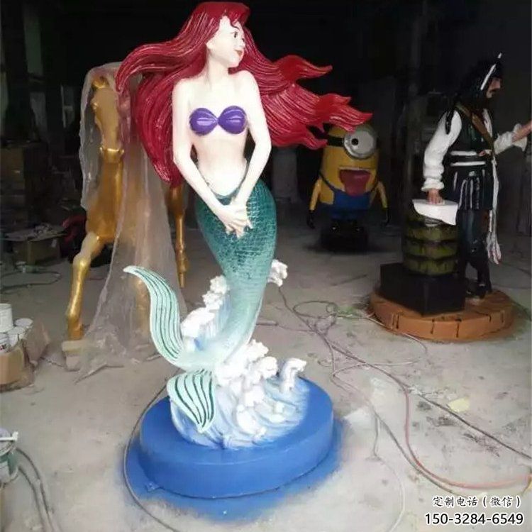 房地產(chǎn)美人魚雕塑 現(xiàn)代景觀雕塑 幾何動(dòng)漫雕塑