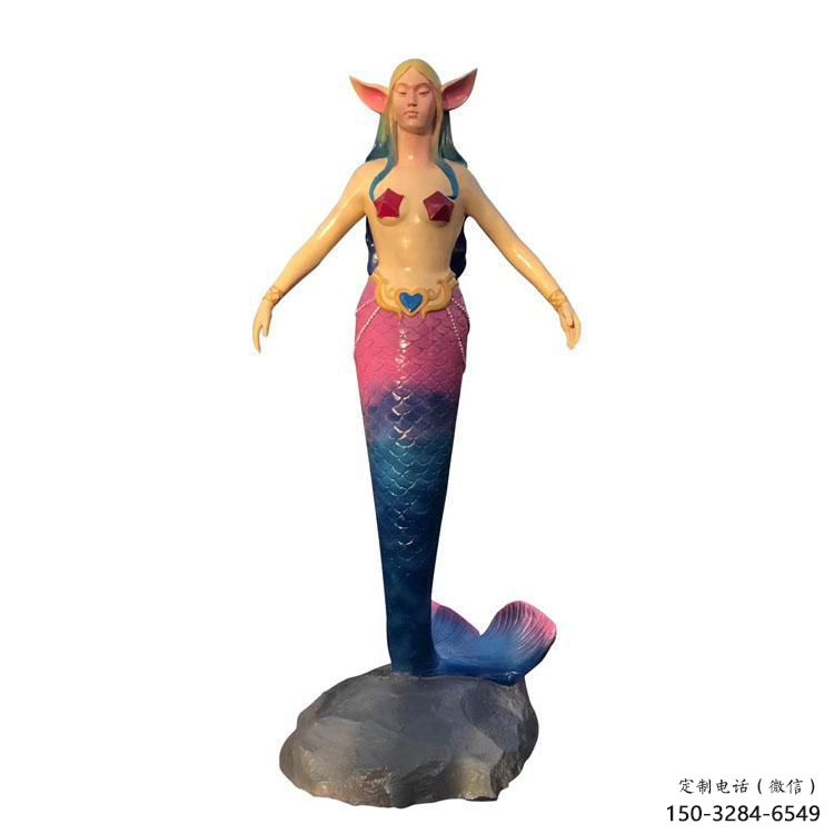 廣場美人魚雕塑 抽象景觀卡通雕塑 烤漆動漫雕塑