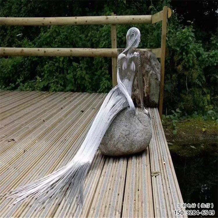 美人魚雕塑 抽象藝術雕塑 烤漆動漫雕塑