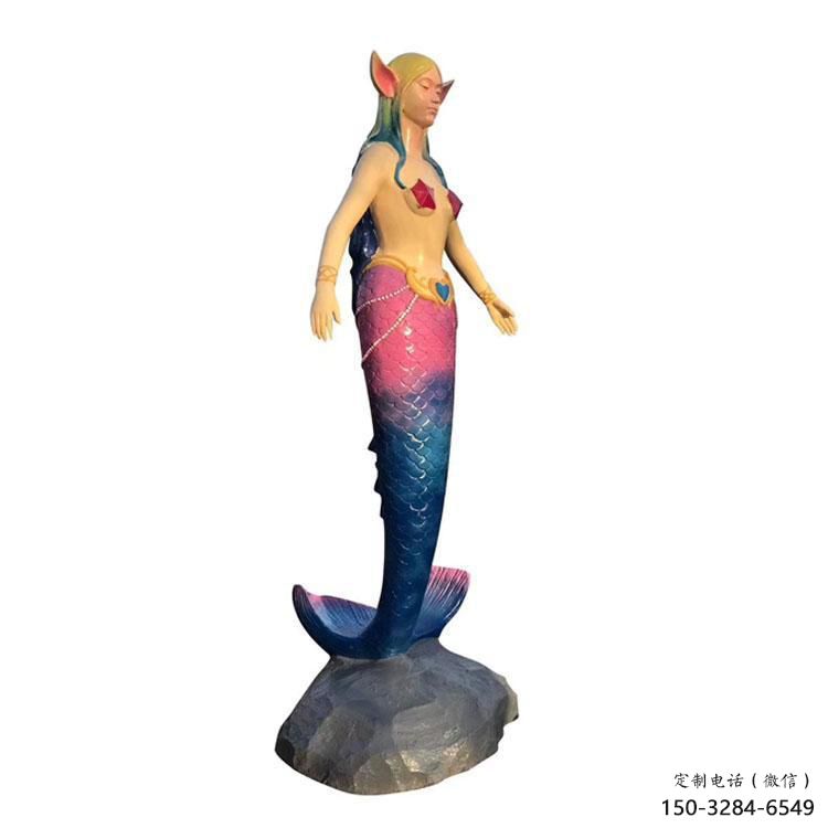 園林美人魚雕塑 田間彩繪雕塑 動漫擺件