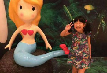 公園美人魚雕塑 戶外景觀雕塑 抽象動(dòng)漫雕塑