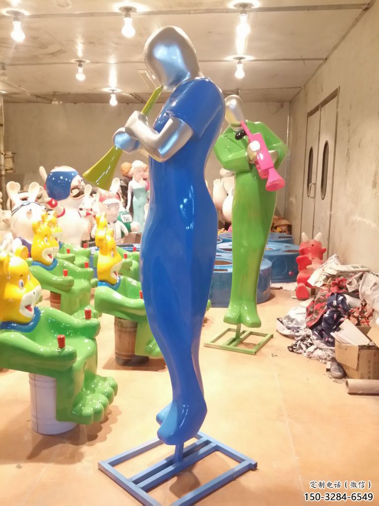 吹拉彈唱雕塑 彩繪剪紙樂隊(duì)雕塑 現(xiàn)代音樂人雕塑