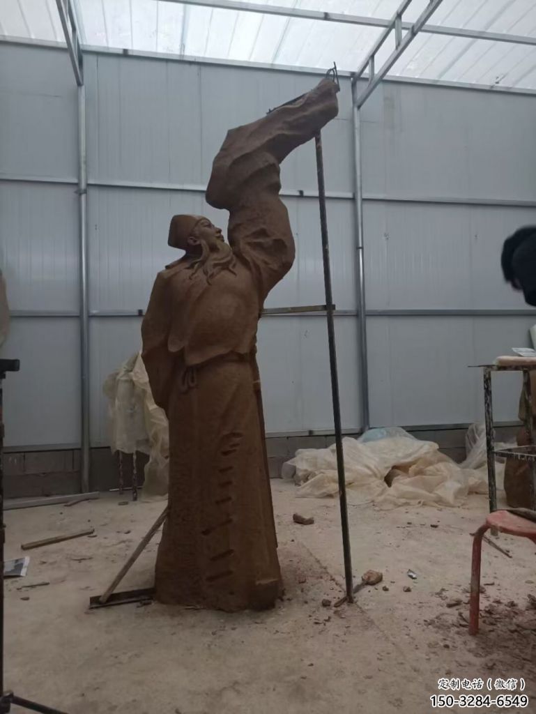 房地產(chǎn)李白雕塑 景觀人物雕塑 黃銅詩人雕塑
