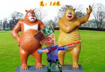 城市熊大雕塑 風景區彩繪雕塑 抽象擺件