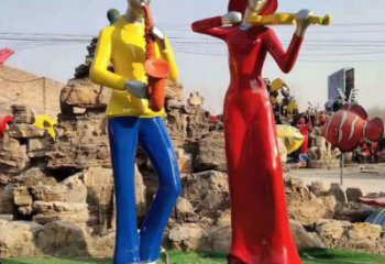 吹拉彈唱雕塑 鑄造公園音樂雕塑 水景音樂人雕塑