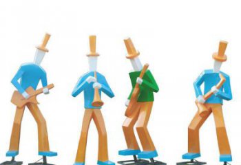 大型吹拉彈唱雕塑 歐式步行街音樂(lè)雕塑 彩繪音樂(lè)人雕塑