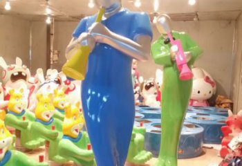 房地產(chǎn)吹拉彈唱雕塑 剪影音樂(lè)雕塑 鍛造音樂(lè)人雕塑