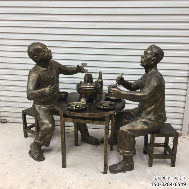 商業街火鍋雕塑 烤漆民俗雕塑 彩繪小吃文化雕塑