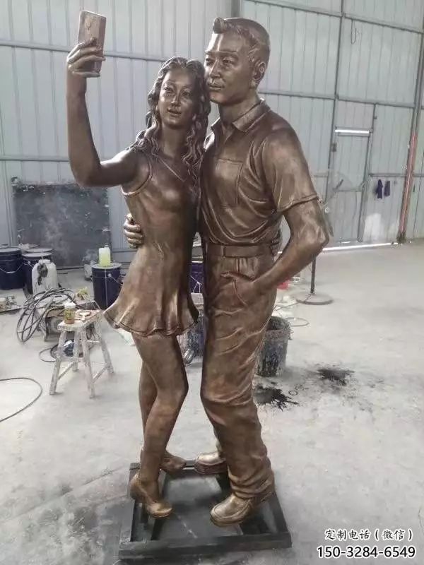 公園愛情雕塑 戶外親吻雕塑 抽象戀人雕塑