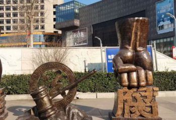廣場反腐雕塑 抽象法治雕塑 烤漆倡廉雕塑