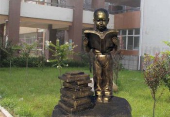 步行街看書雕塑 游樂場人物雕塑 鑄造學生雕塑