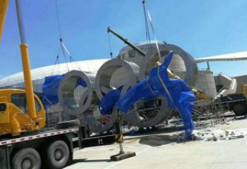 運動場建筑雕塑，不銹鋼五環雕塑，廣場建筑