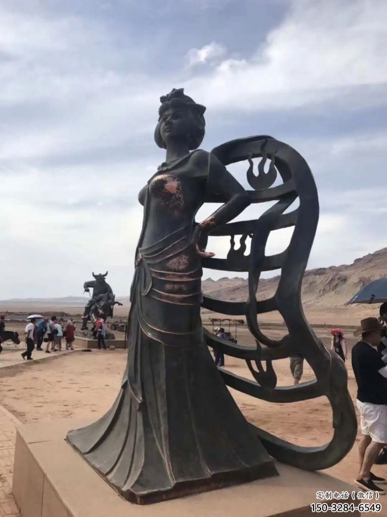 鍍金扇子雕塑 鑄造公園雕塑 水景扇形雕塑