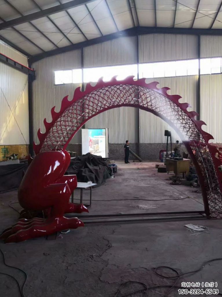 大門雕塑 抽象藝術(shù)雕塑 烤漆拱門雕塑