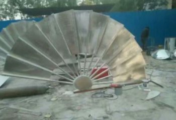 廣場(chǎng)扇子雕塑 抽象景觀雕塑 烤漆扇形雕塑