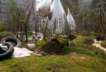 抽象水珠雕塑 鑄造公園雕塑 水景雕塑