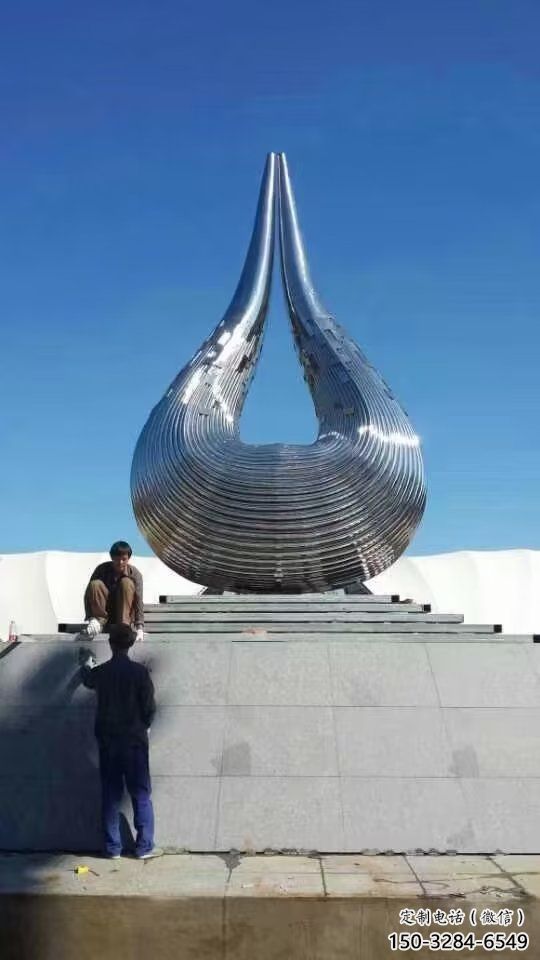 戶(hù)外水珠雕塑 噴漆淚滴雕塑 燈光雕塑