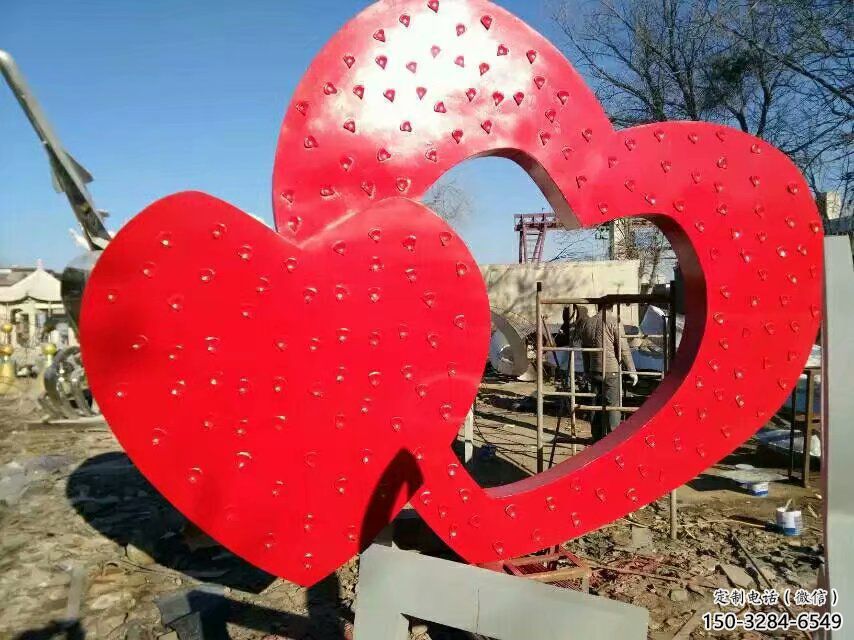 住宅小區心形雕塑 啞光桃心雕塑 公園愛情雕塑
