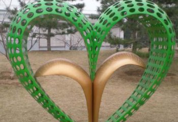 雙心雕塑廠家，創意設計，城市園林小品