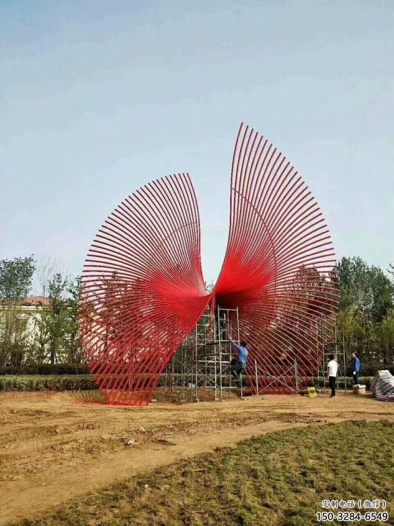 步行街鳳尾雕塑 游樂場展翅造型 鑄造雕塑