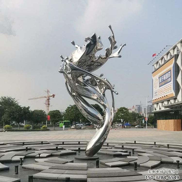 步行街浪花雕塑 游樂場(chǎng)海浪雕塑 鑄造波浪雕塑