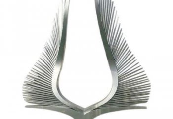 鏡面鳳尾雕塑，拉絲工藝，廣場抽象小品雕塑