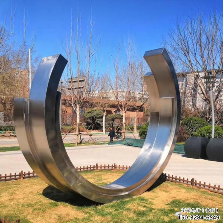 別墅區(qū)月牙雕塑 大型別墅區(qū)雕塑 剪影月亮牙雕塑