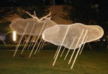 大型商場云彩雕塑 仿真云團雕塑 鏡面祥云雕塑