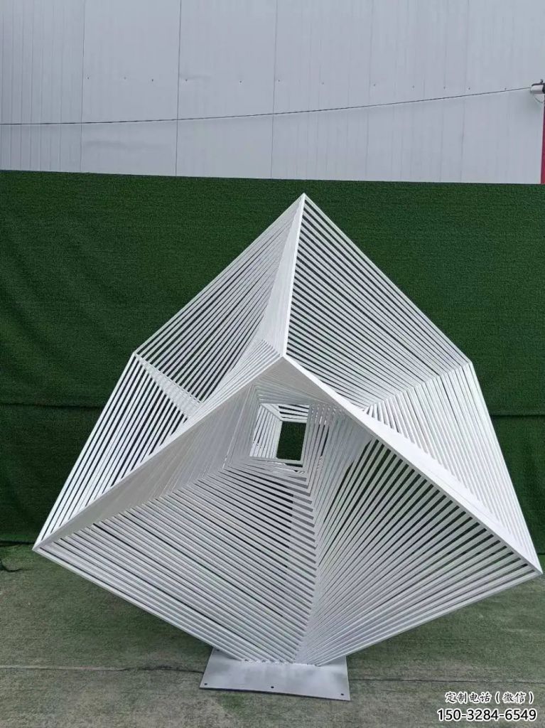 廣場(chǎng)正方形雕塑 抽象正方體雕塑 烤漆方塊雕塑