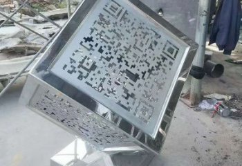 大型商場正方形雕塑 仿真正方體雕塑 鏡面方塊雕塑