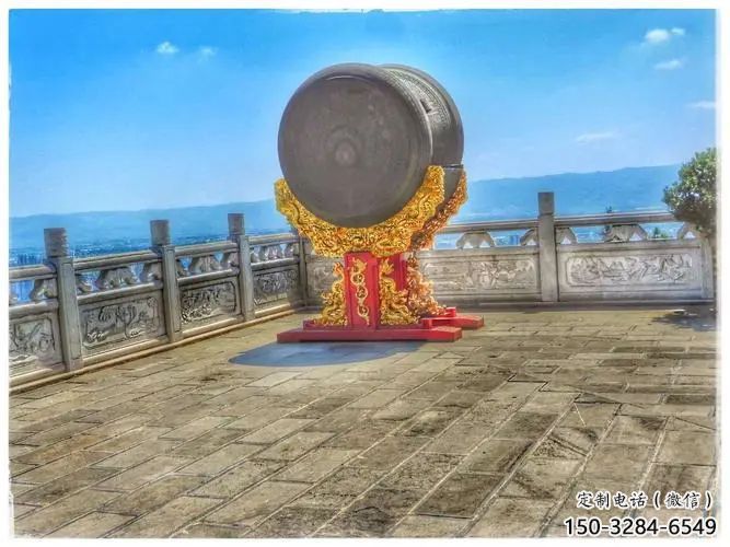 街道大鼓雕塑 現(xiàn)代鑼鼓雕塑 彩繪雕塑