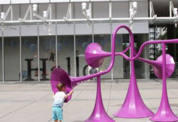 廣場喇叭雕塑 抽象景觀雕塑 烤漆雕塑