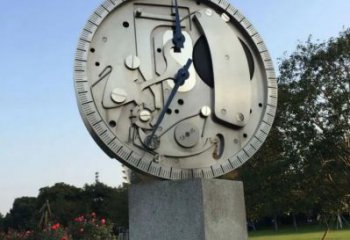 創意鐘表雕塑廠家 啞光時鐘雕塑 公園雕塑