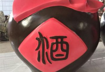大型酒壇子雕塑 歐式步行街酒壇雕塑 彩繪酒文化雕塑
