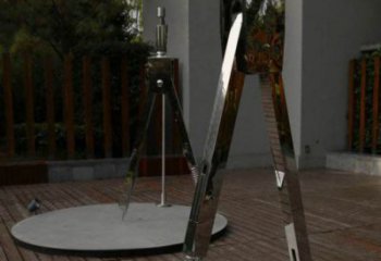 戶外圓規雕塑 噴漆景觀雕塑 燈光標識雕塑