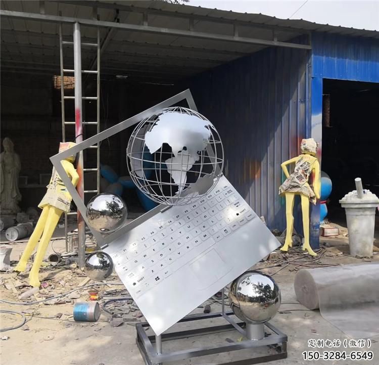 商業街電腦雕塑 烤漆筆記本雕塑 彩繪雕塑