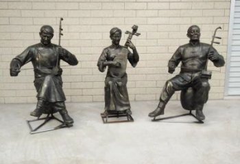創意琵琶雕塑 啞光樂器雕塑 公園音樂雕塑