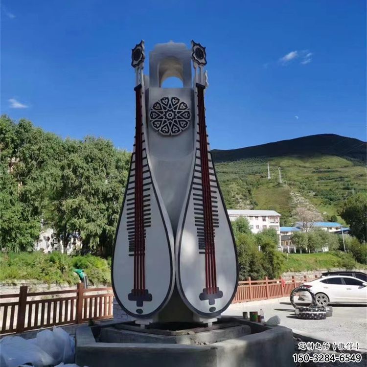 室內琵琶雕塑 仿真樂器雕塑 大型音樂雕塑