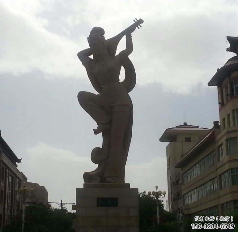 庭院琵琶雕塑 公園音樂雕塑 鍛造樂器雕塑