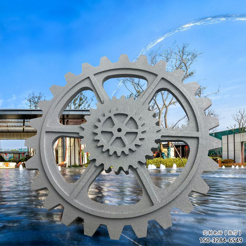 齒輪雕塑 歐式步行街工業雕塑 大型機械雕塑