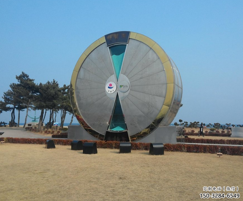 創意沙漏雕塑 啞光漏斗雕塑 公園雕塑