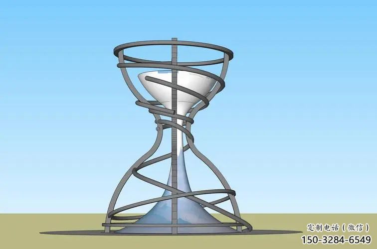 噴漆沙漏雕塑 中式村口漏斗雕塑 草地雕塑